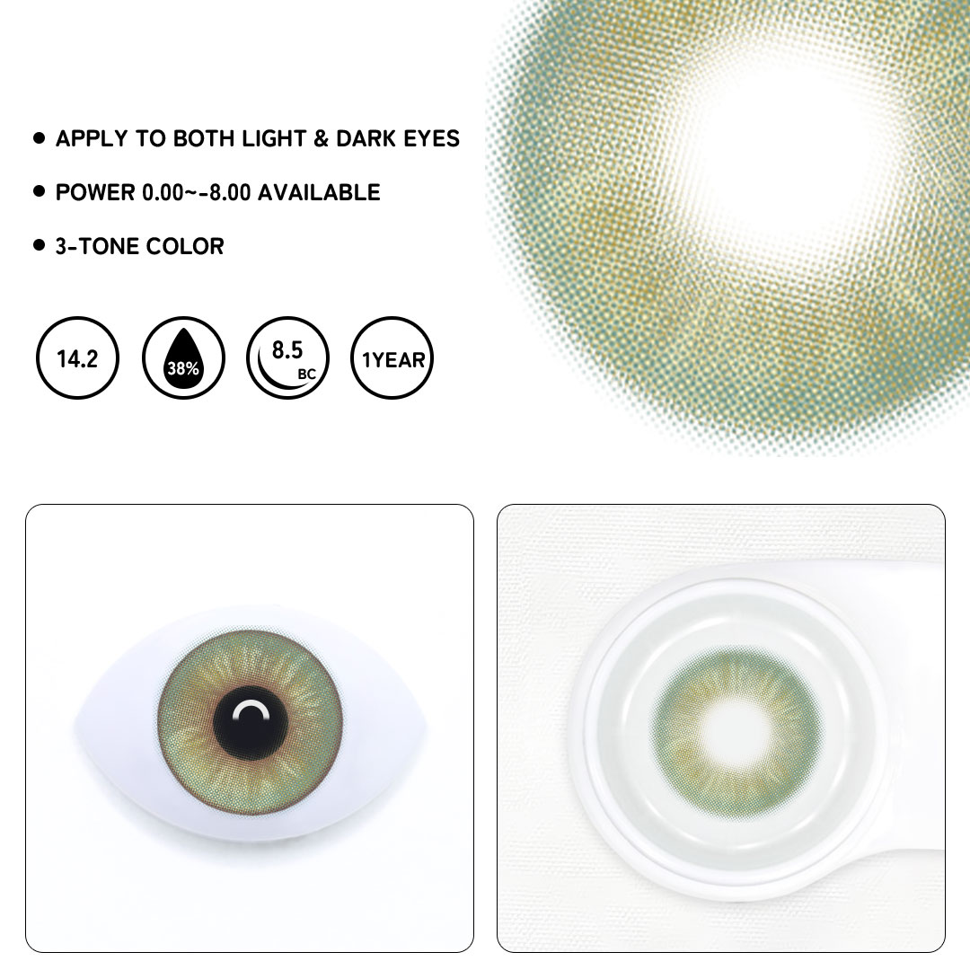 Hybrid Green Colored Contact Lenses