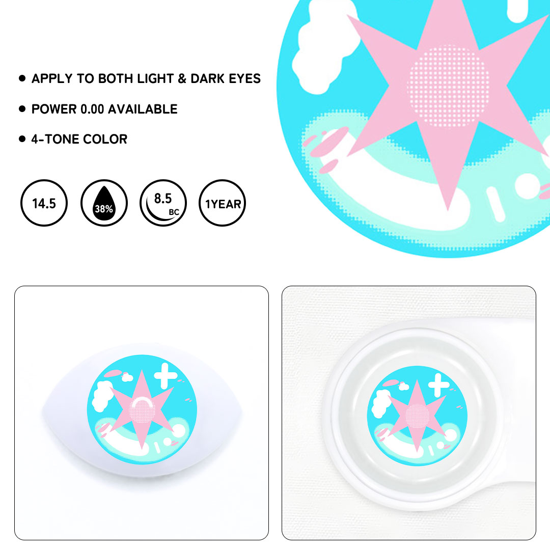 Cosplay Icy Radiance Blue Colored Contact Lenses