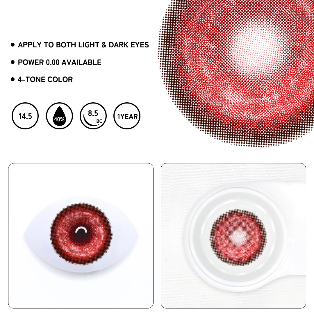 Cosplay KOI Red Colored Contact Lenses