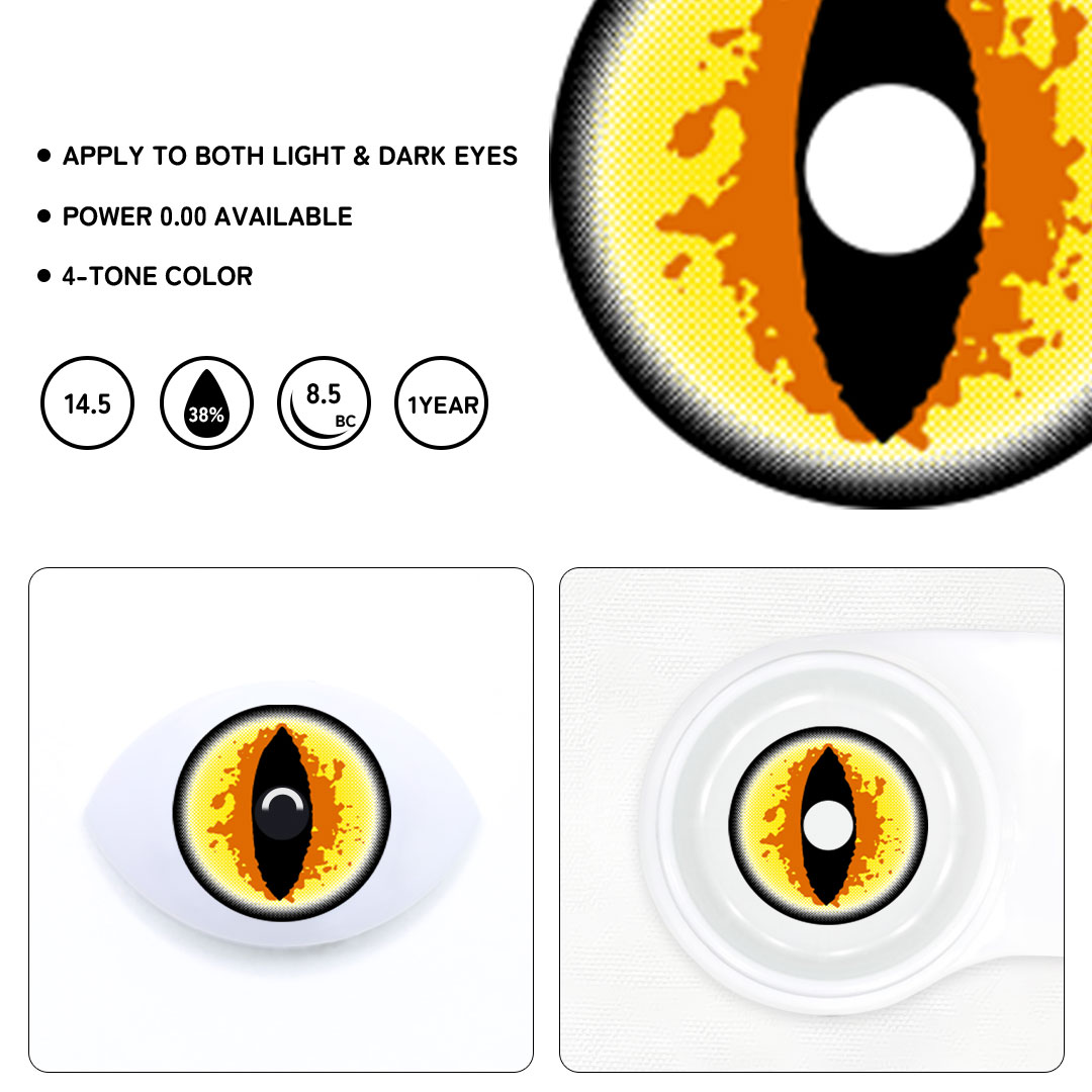 Cosplay Loom Yellow Colored Contact Lenses