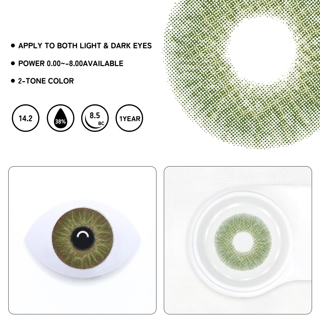 Love Story Endorphin Green Prescription Colored Contact Lenses
