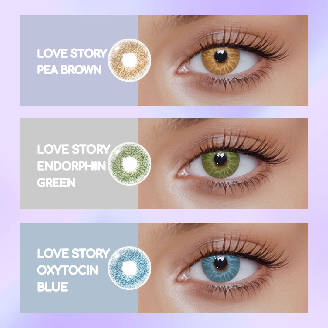 Love Story Oxytocin Blue Prescription Colored Contact Lenses
