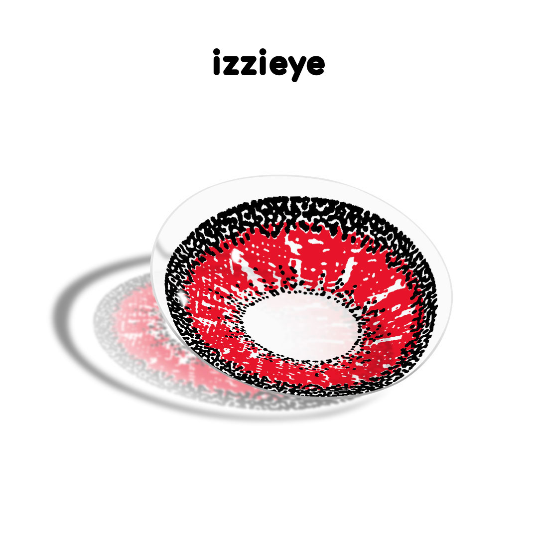 Love Words Red Colored Contact Lenses