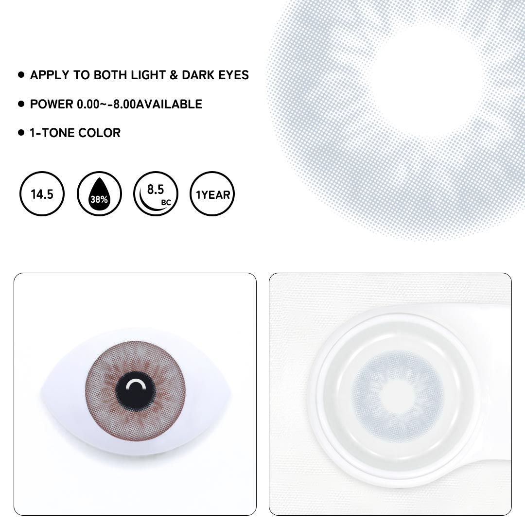 Luminara Gray Prescription Colored Contact Lenses