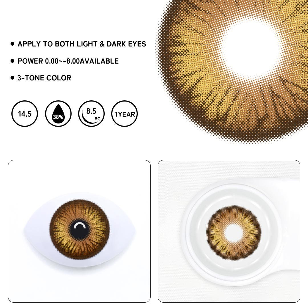 Cosplay Luminous Vibe Brown Prescription Colored Contact Lenses