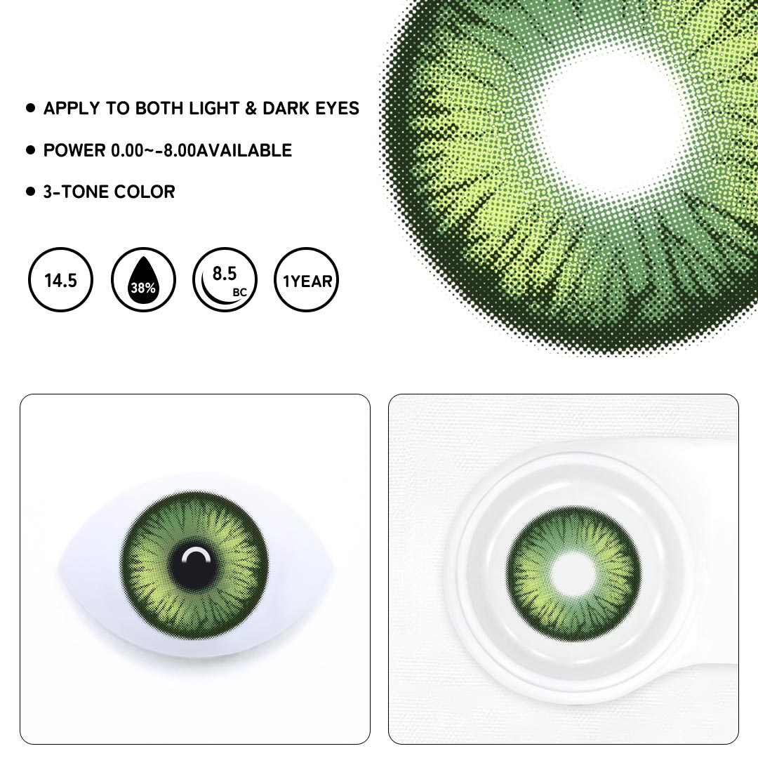 Cosplay Luminous Vibe Green Prescription Colored Contact Lenses