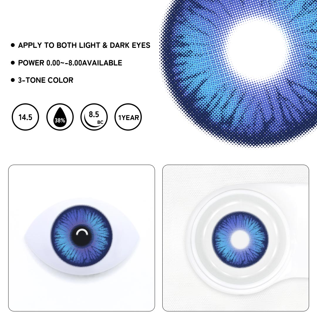 Cosplay Luminous Vibe Purple Prescription Colored Contact Lenses