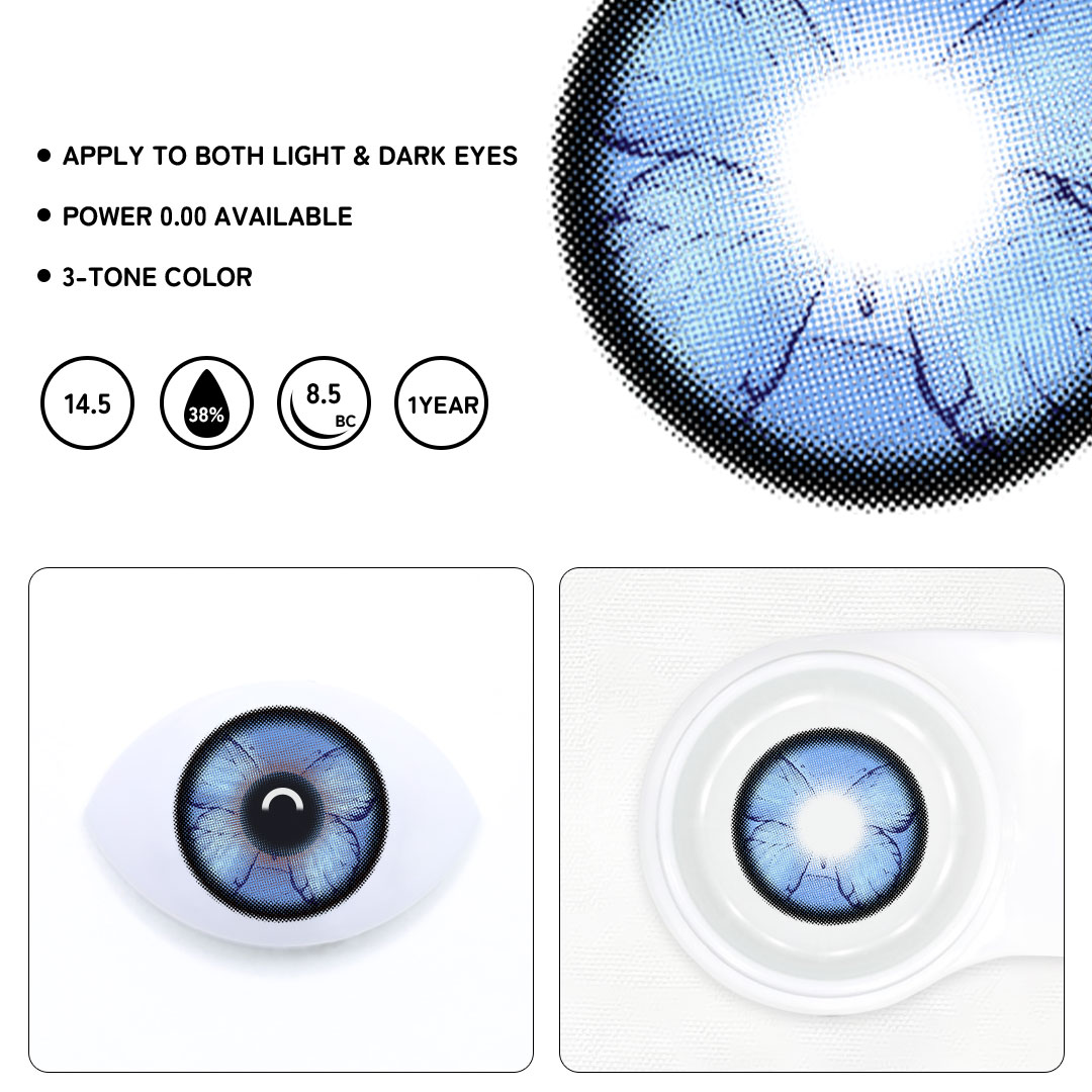 Lunar Wing Blue Colored Contact Lenses