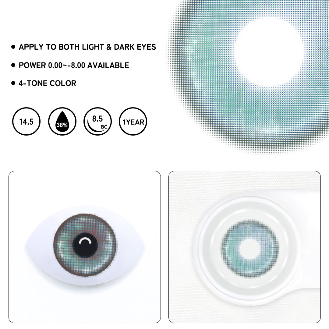 Luxe Halo Blue Colored Contact Lenses