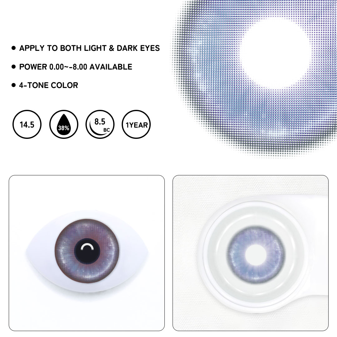 Luxe Halo Purple Colored Contact Lenses