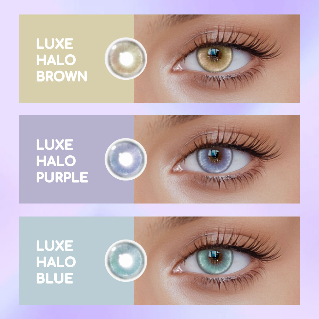 Luxe Halo Blue Colored Contact Lenses