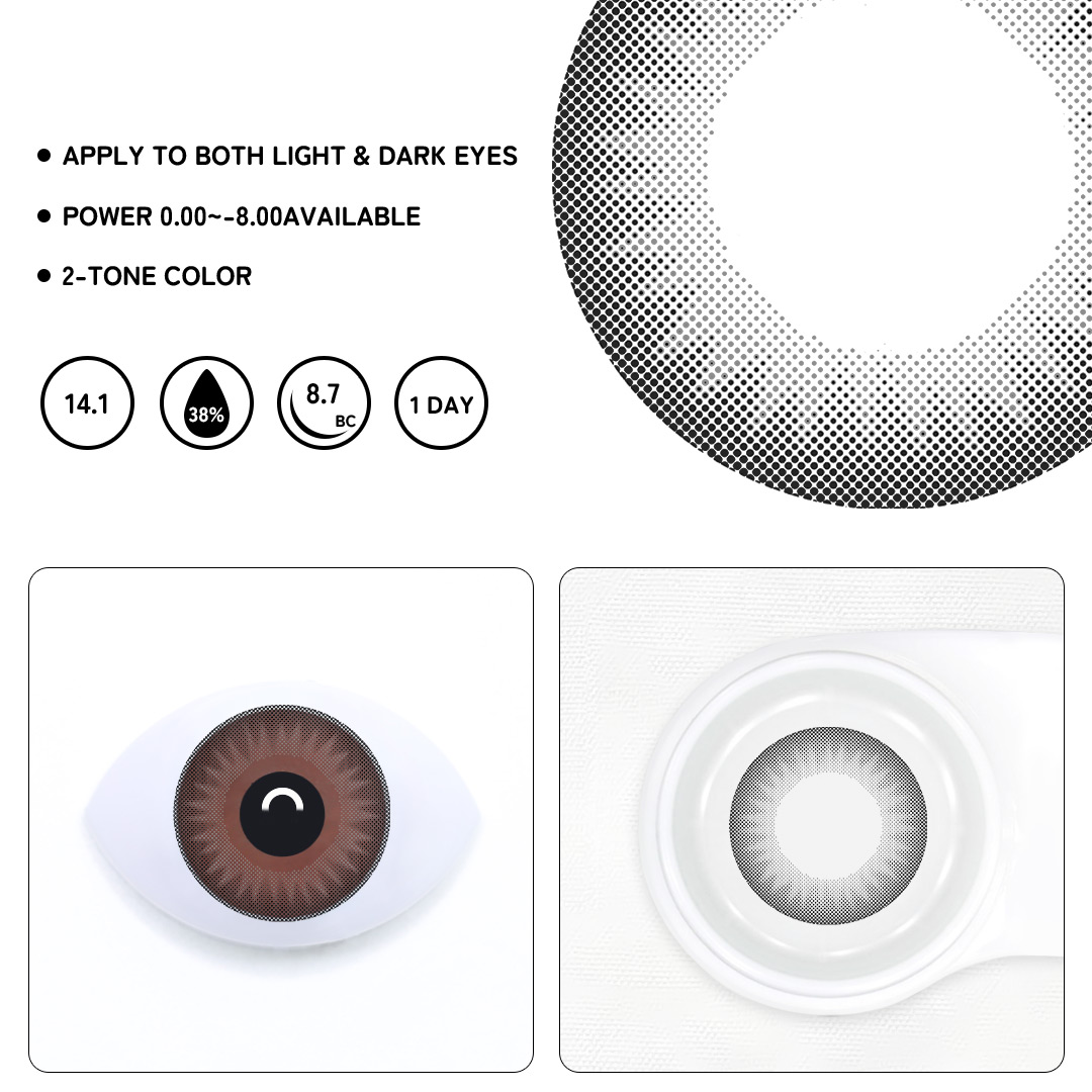 Mica Gray Colored Contact Lenses | Daily，10Pcs