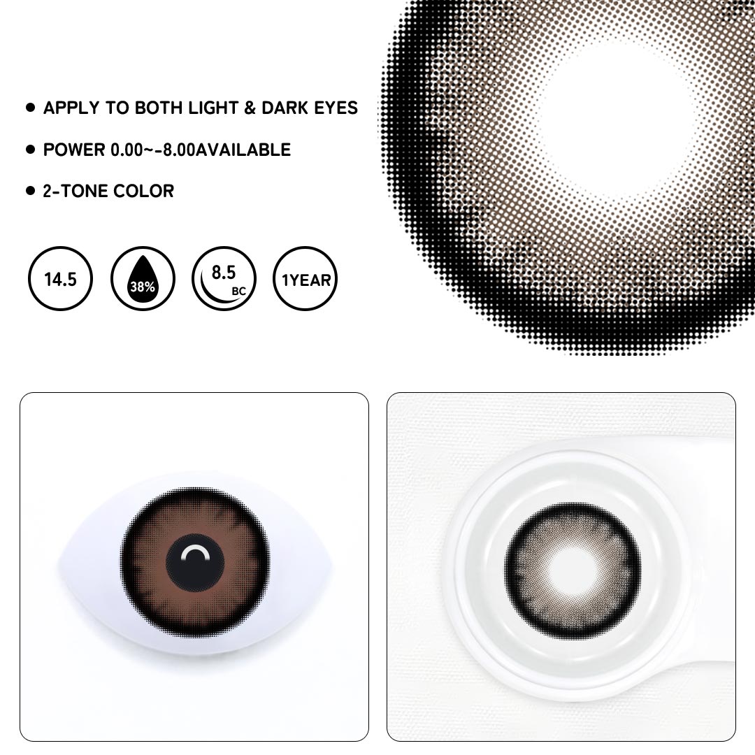 Midnight Veil Brown Prescription Colored Contact Lenses