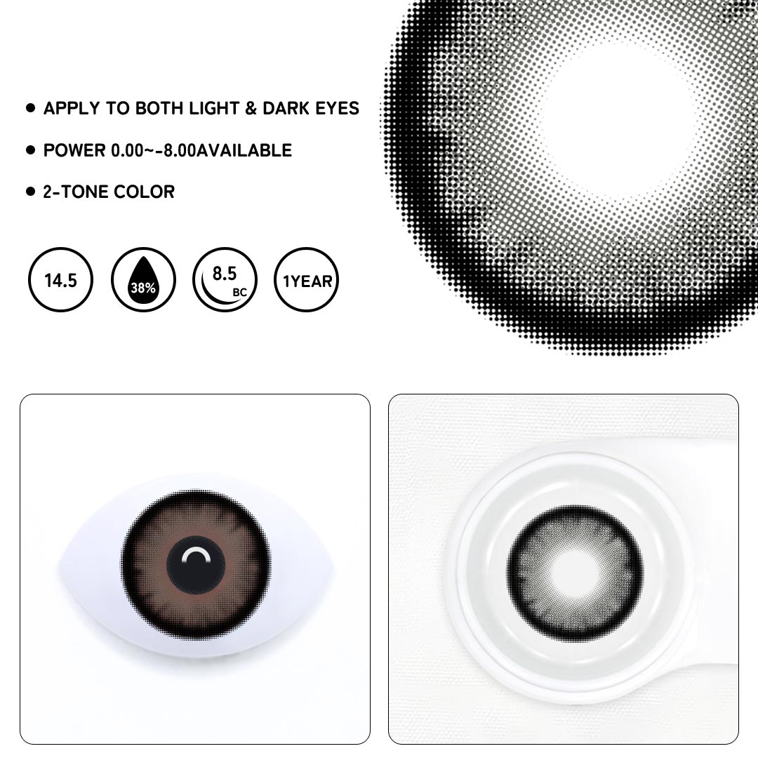 Midnight Veil Gray Prescription Colored Contact Lenses
