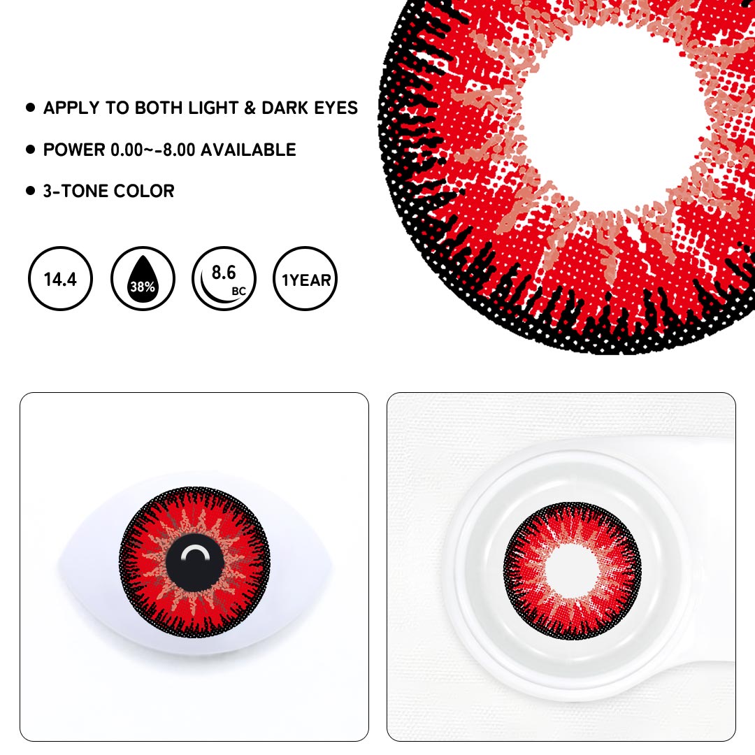 Mystery Red Colored Contact Lenses