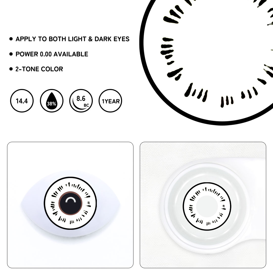 Neji Byakugan White Colored Contact Lenses