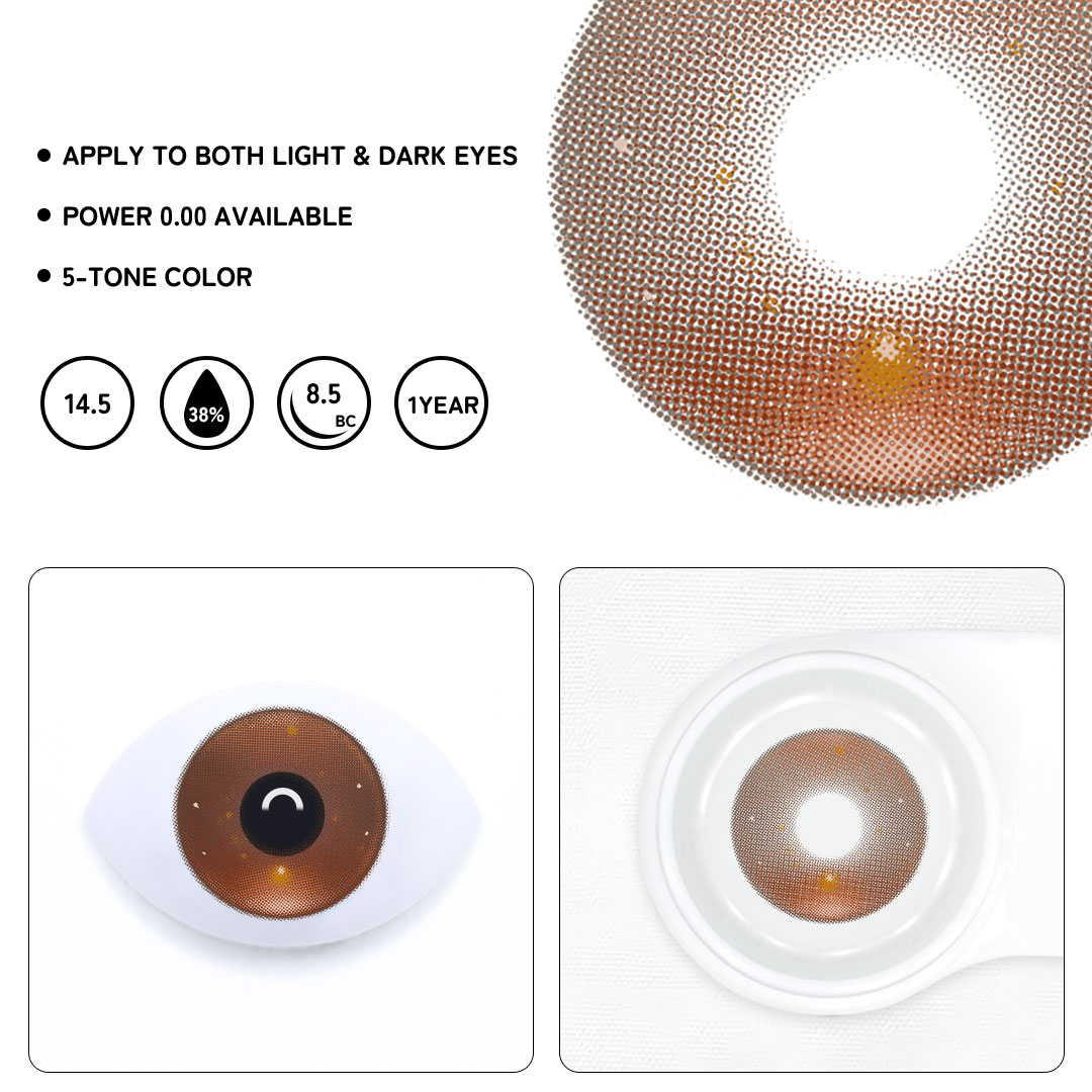 Neon Pulse Brown Colored Contact Lenses