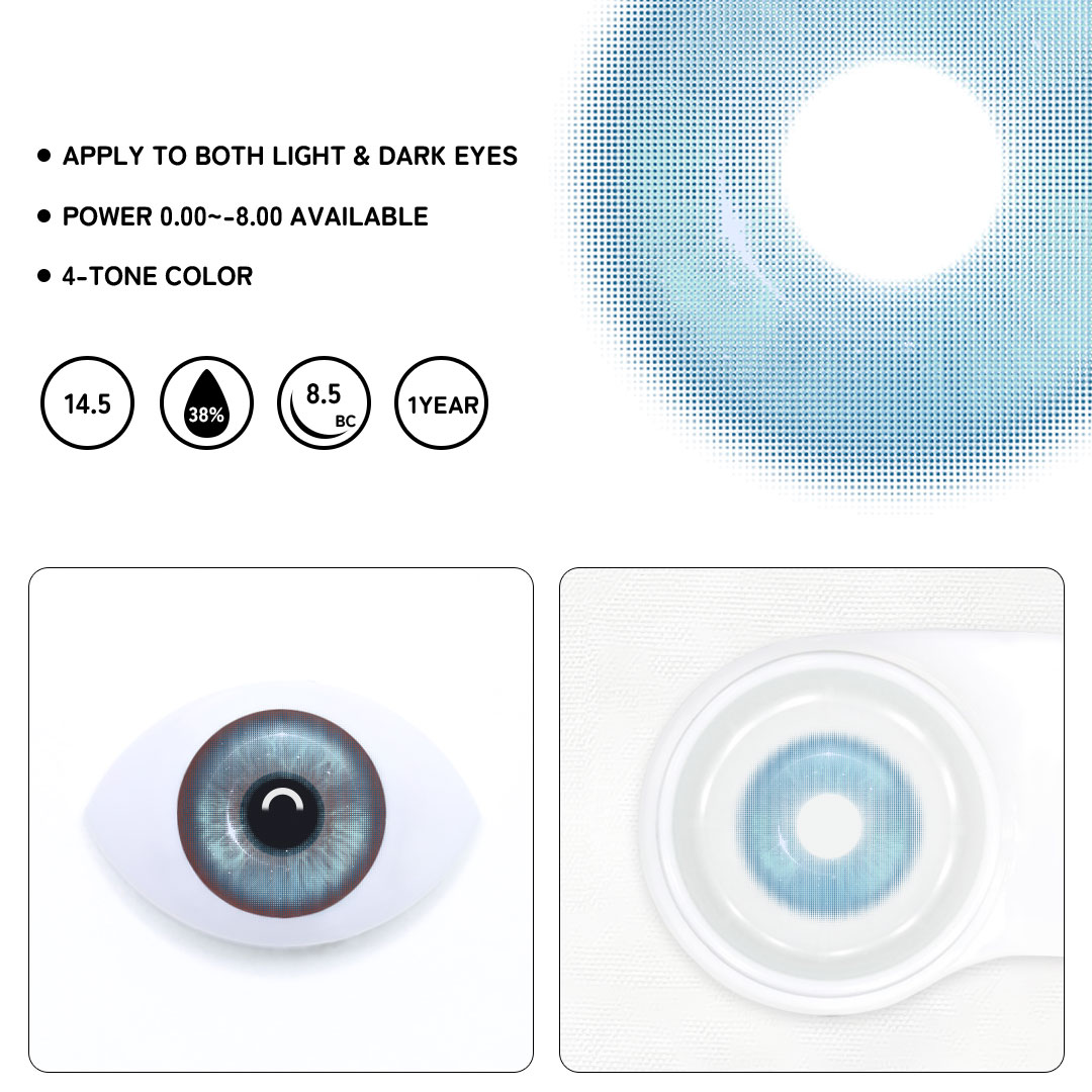 Neon Sky Blue Colored Contact Lenses