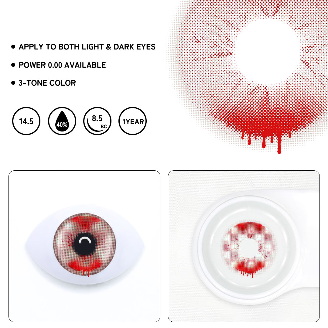 Cosplay Nightmare Red Colored Contact Lenses