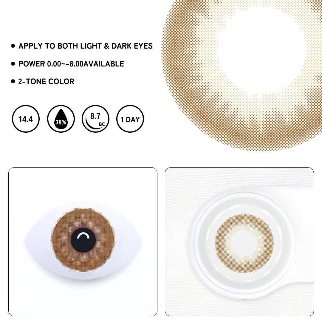 Pecan Brown Colored Contact Lenses | Daily，10Pcs