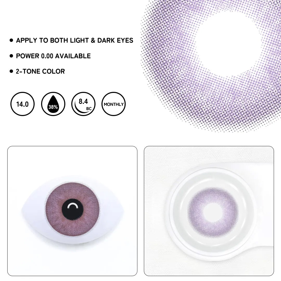 PlumGlow Prescription Colored Contact Lenses- Monthly
