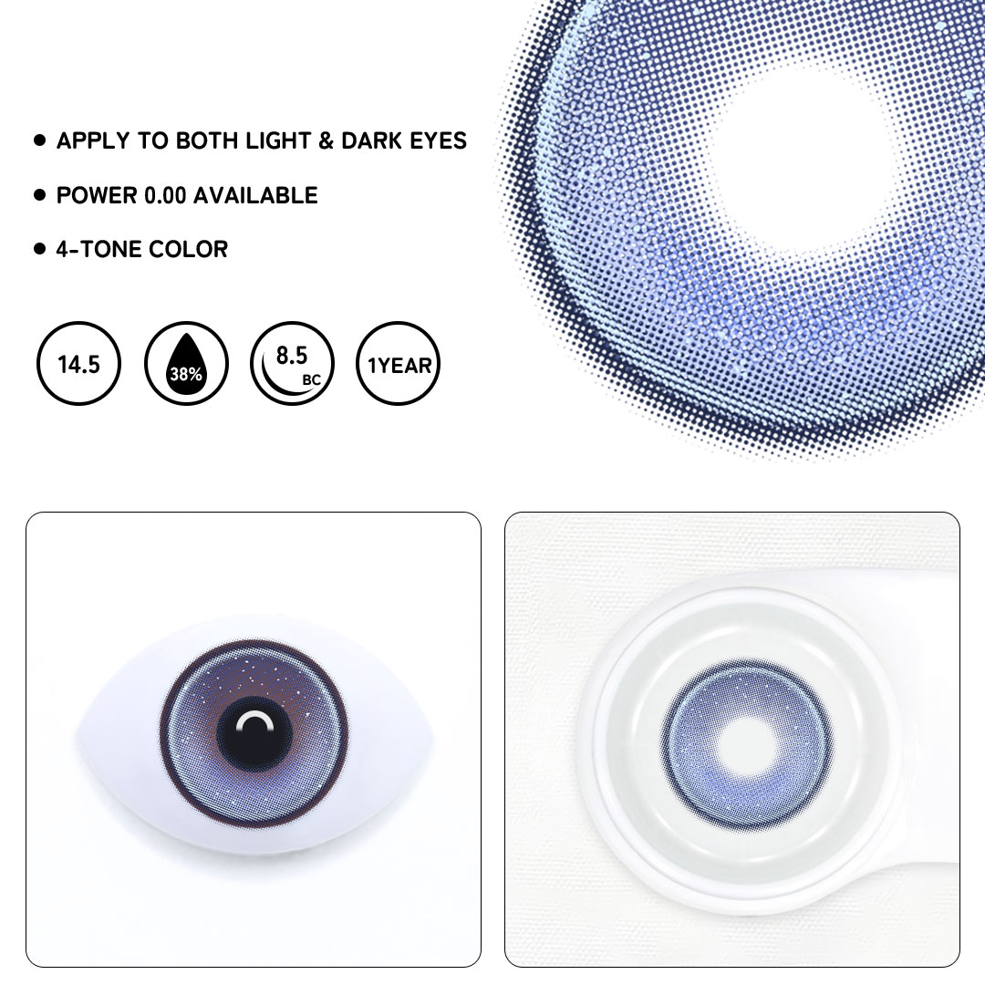 Prismatic Blue Colored Contact Lenses