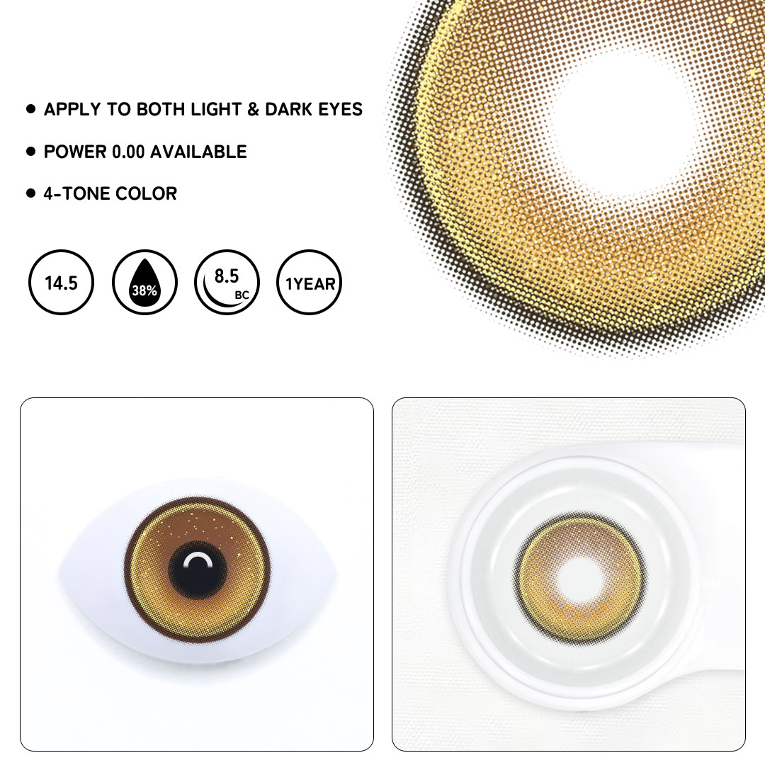 Prismatic Brown Colored Contact Lenses