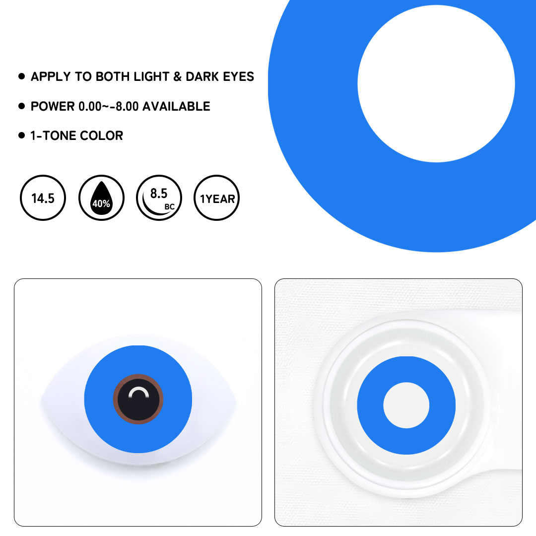 Pure Blue Colored Contact Lenses