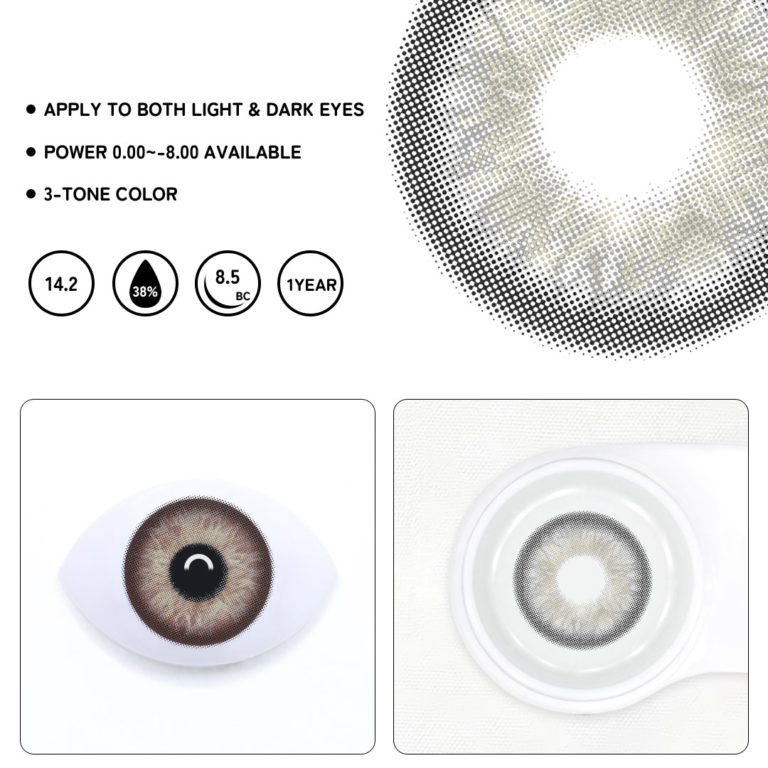 Pure Grey Colored Contact Lenses