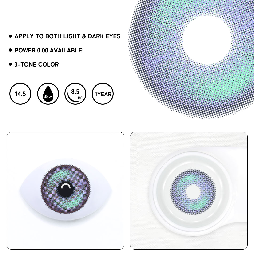 Rainbow Aurora Grey Colored Contact Lenses