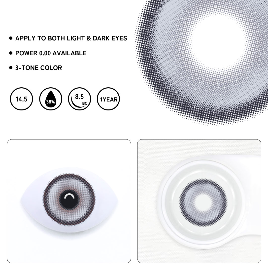 Rayven Gray Colored Contact Lenses