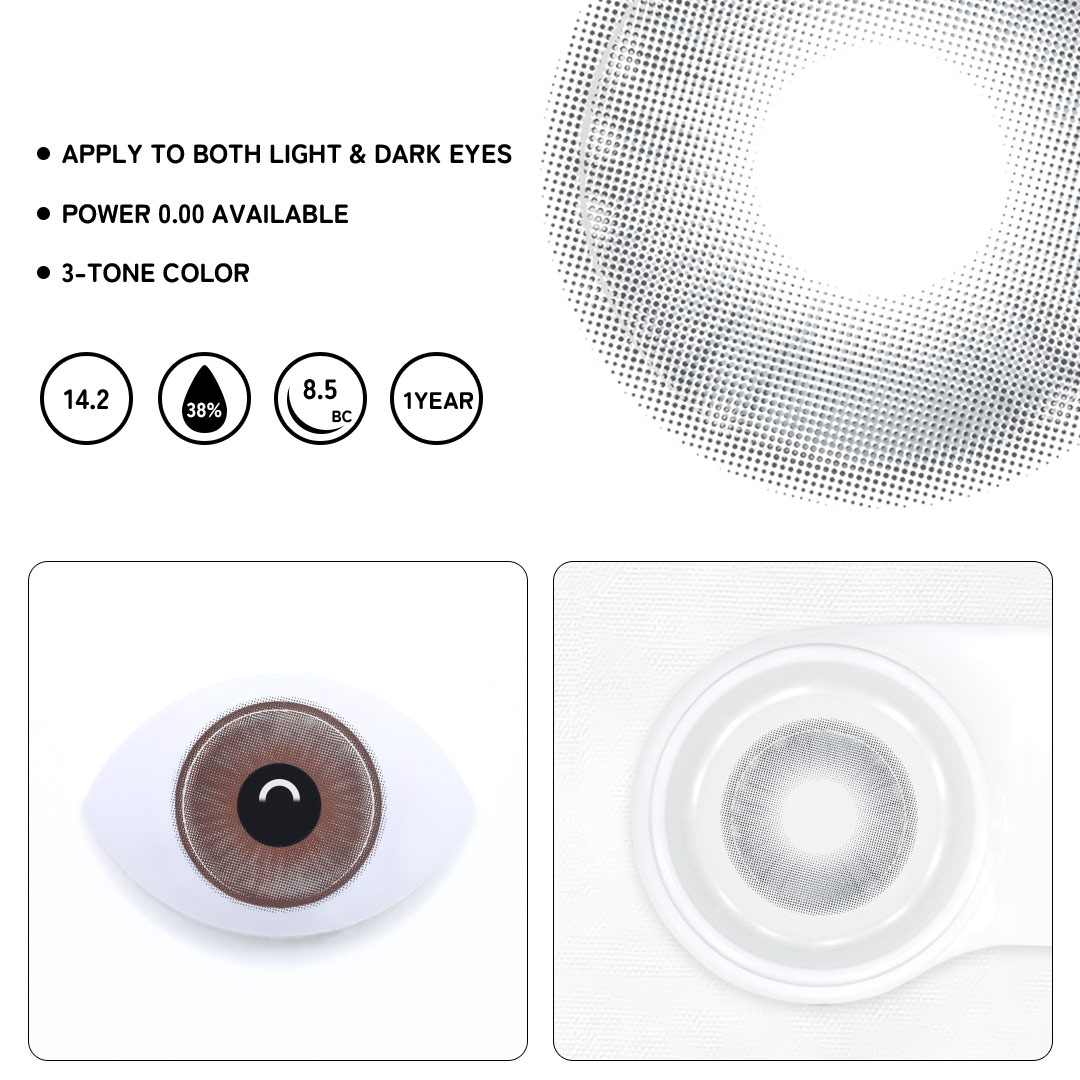 Ocean Cyan-Grey Colored Contact Lenses