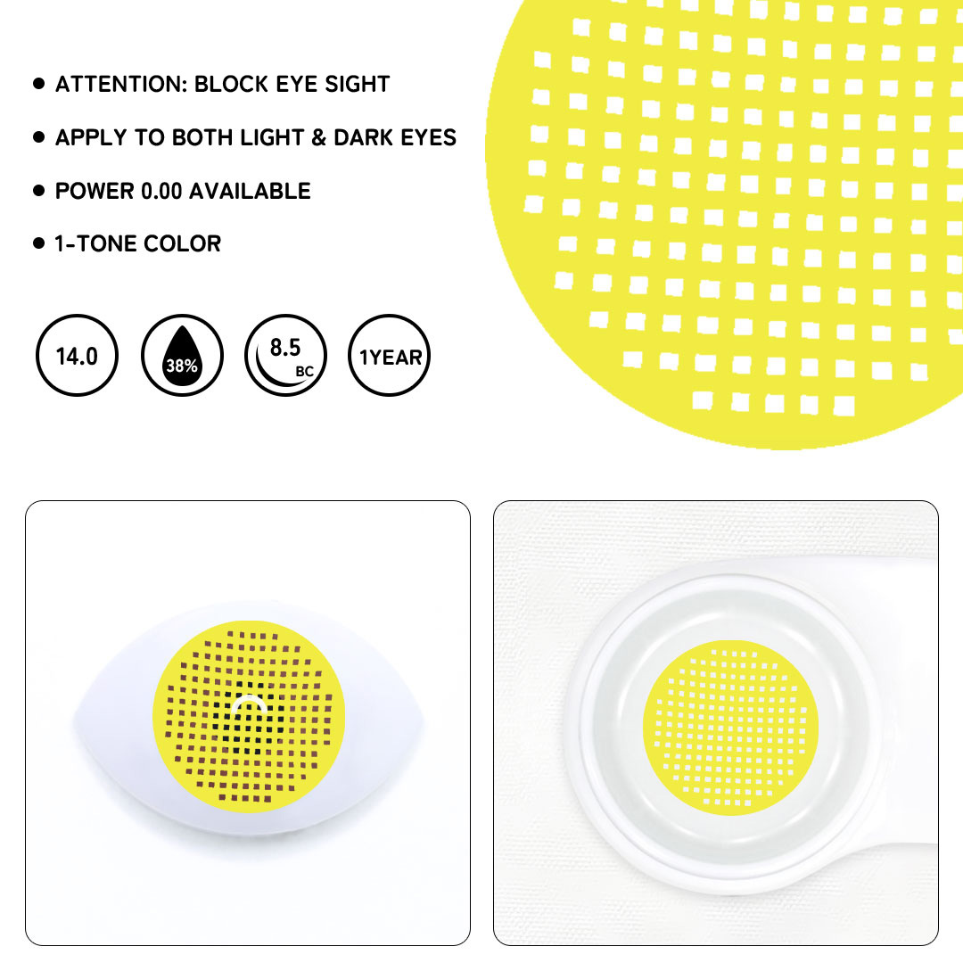 Screen Yellow Colored Contact Lenses