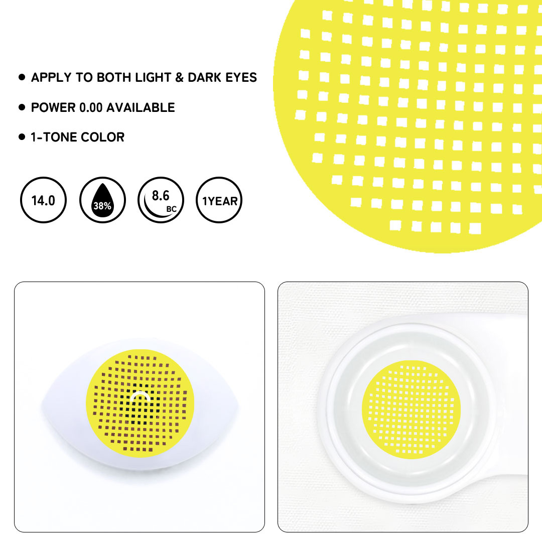 Screen Yellow Colored Contact Lenses