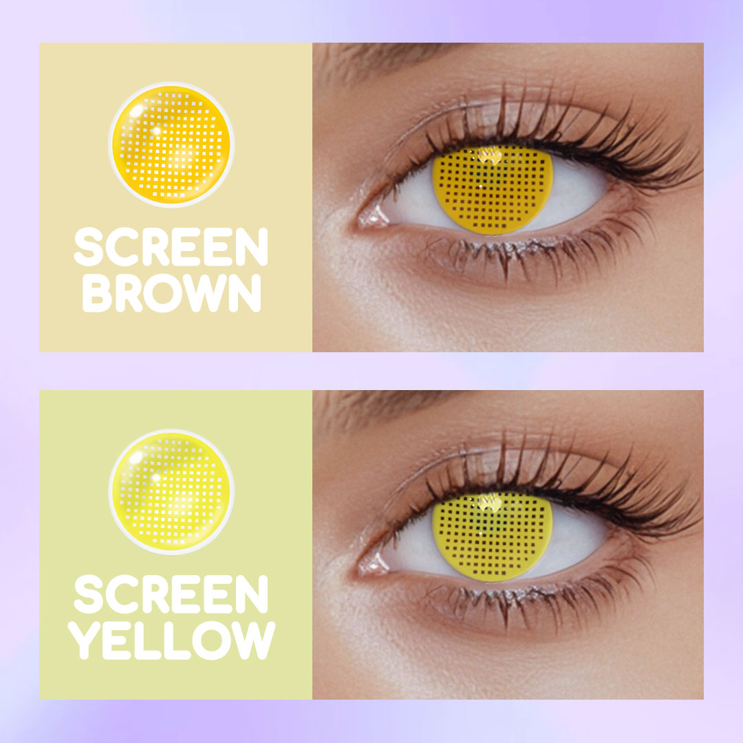 Screen Yellow Colored Contact Lenses