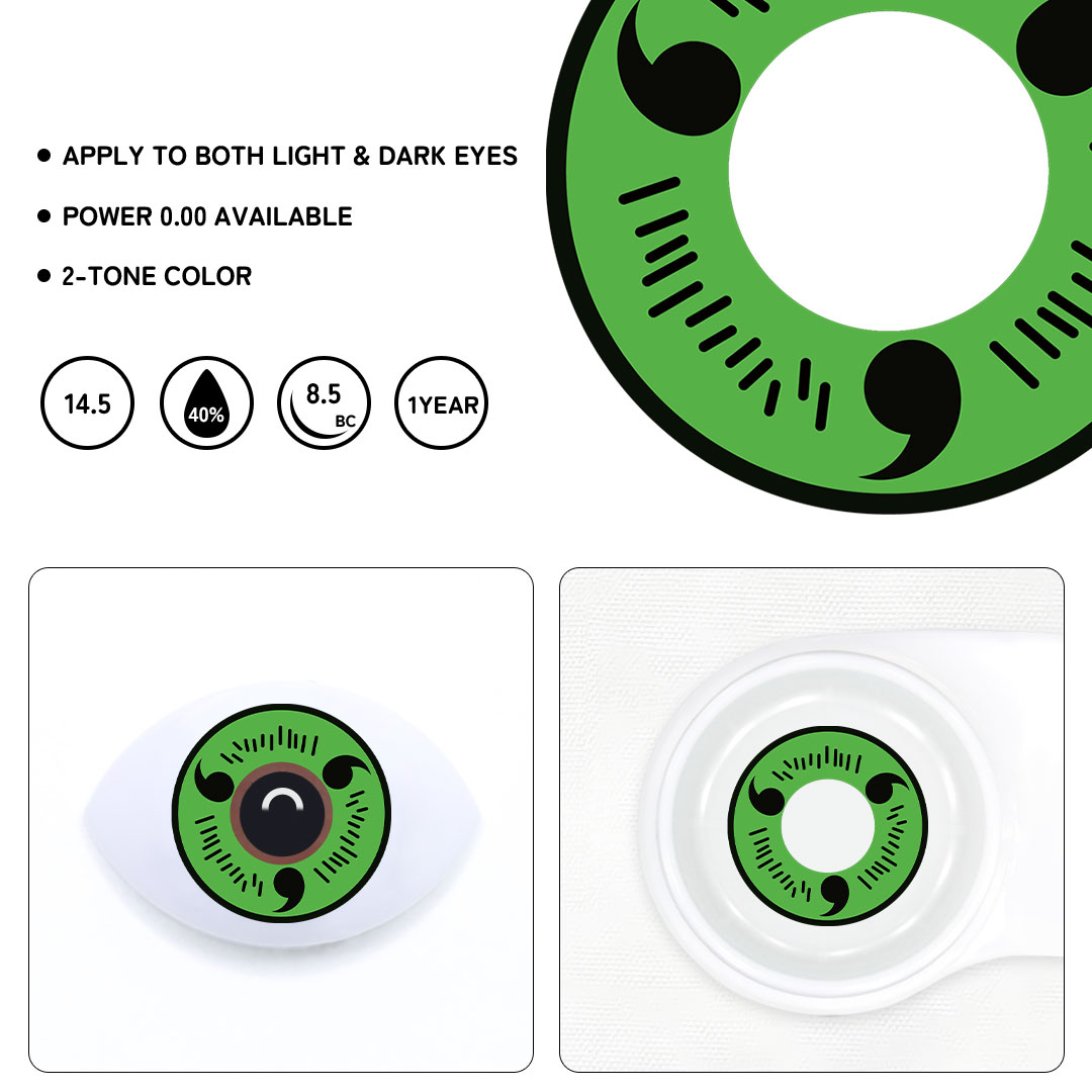 Sharingan Magatama Green Style Colored Contact Lenses