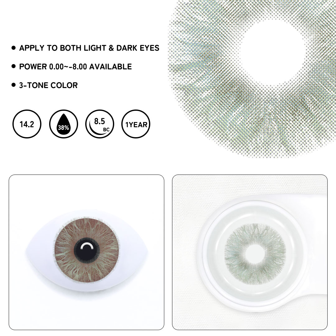 Silver Veil Blue Colored Contact Lenses