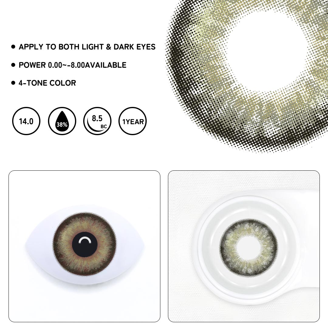 Smoky Radiance Gray Prescription Colored Contact Lenses