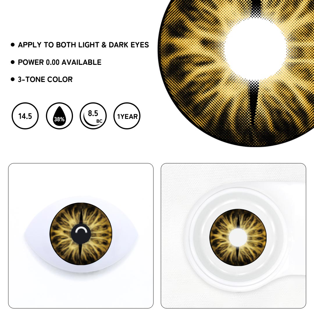 Snake Gaze Brown Colored Contact Lenses