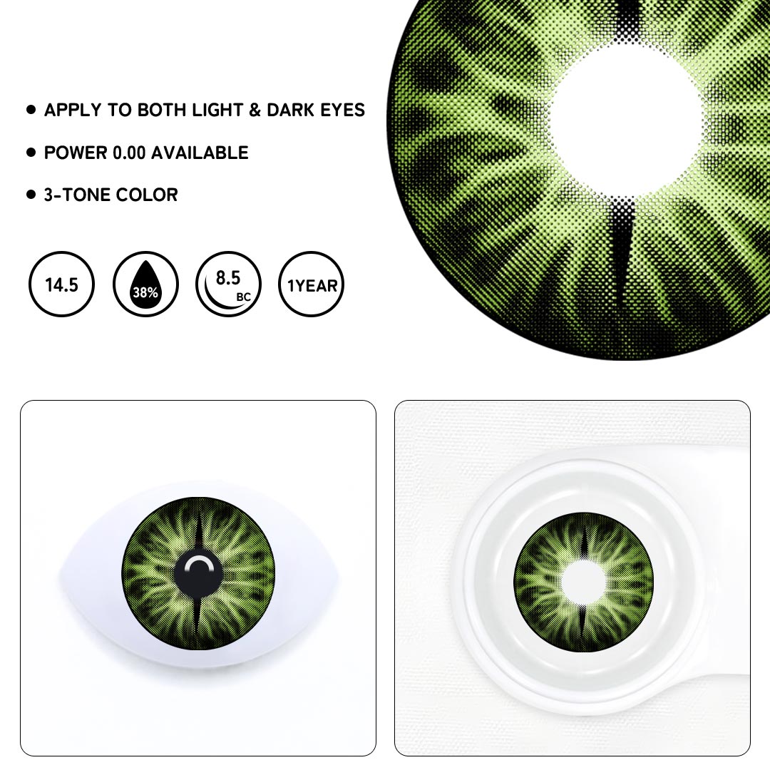 Snake Gaze Green Colored Contact Lenses