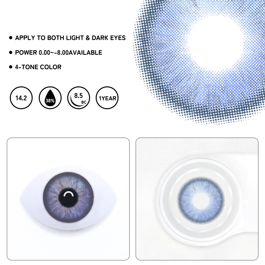 Solace Blue Prescription Colored Contact Lenses