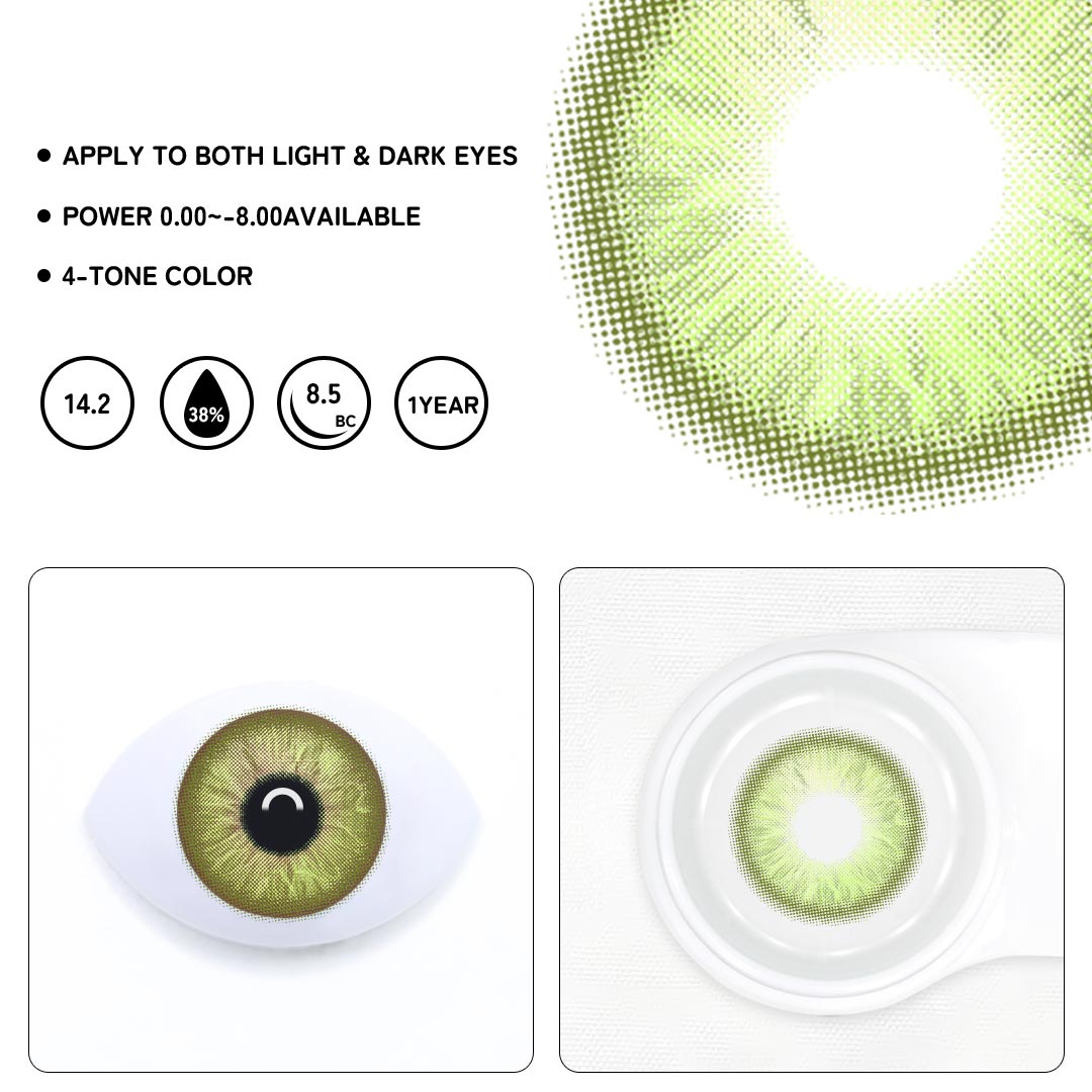 Solace Green Prescription Colored Contact Lenses