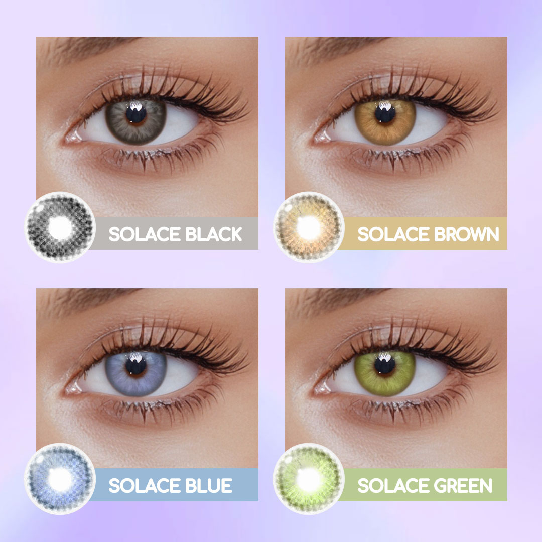 Solace Black Prescription Colored Contact Lenses