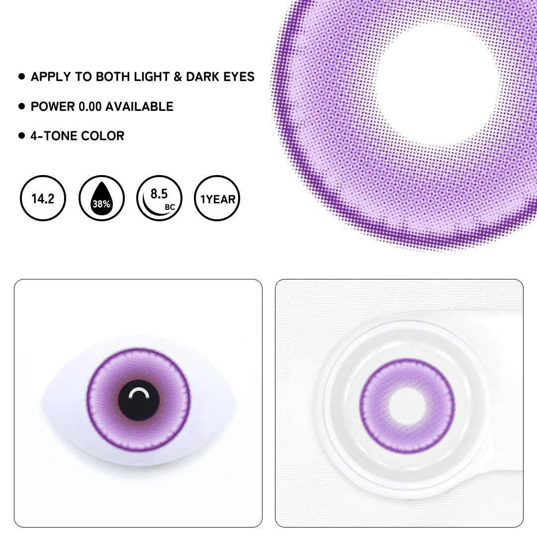 Stargleam Shiny Purple Colored Contact Lenses
