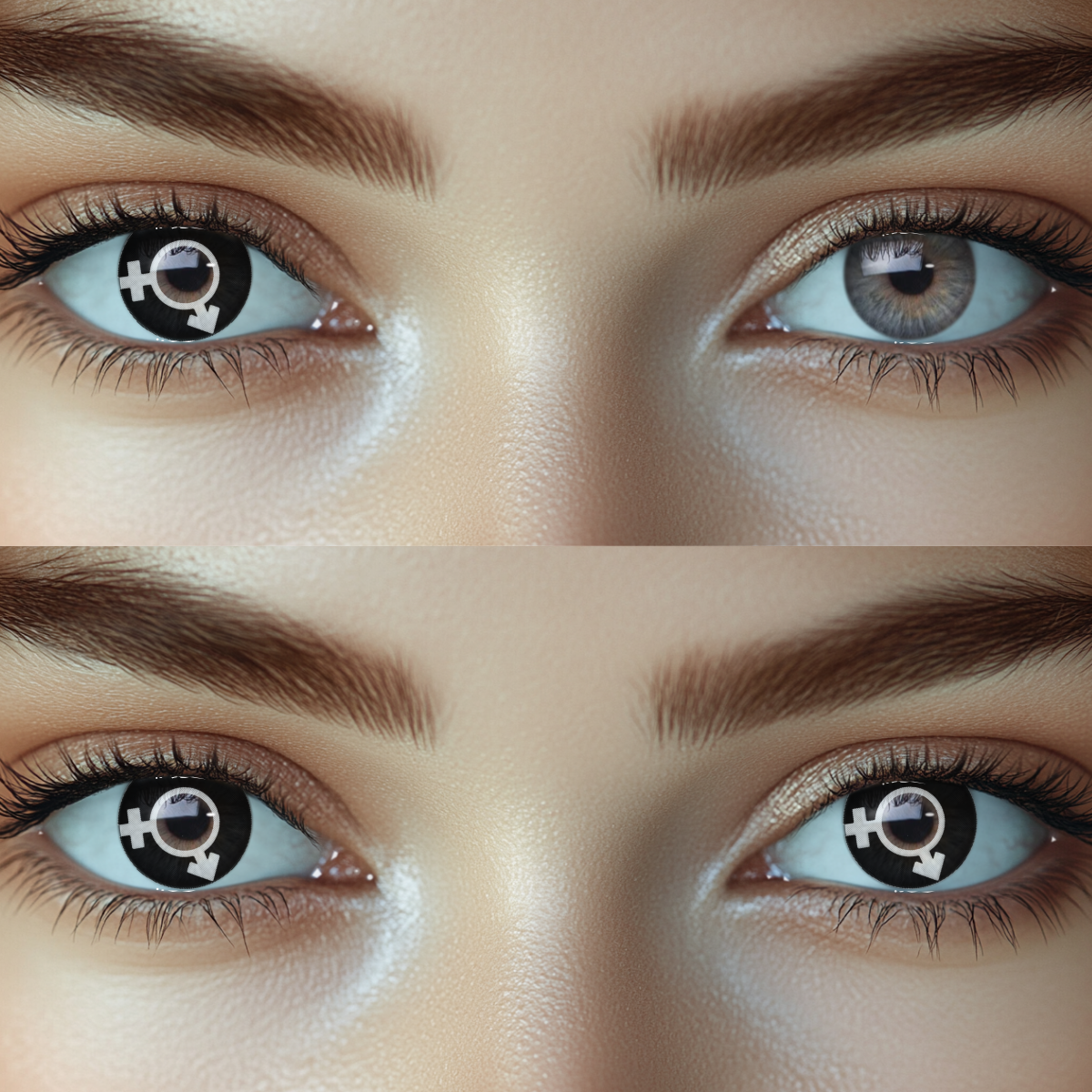 AC-DC Black-White Colored Contact Lenses