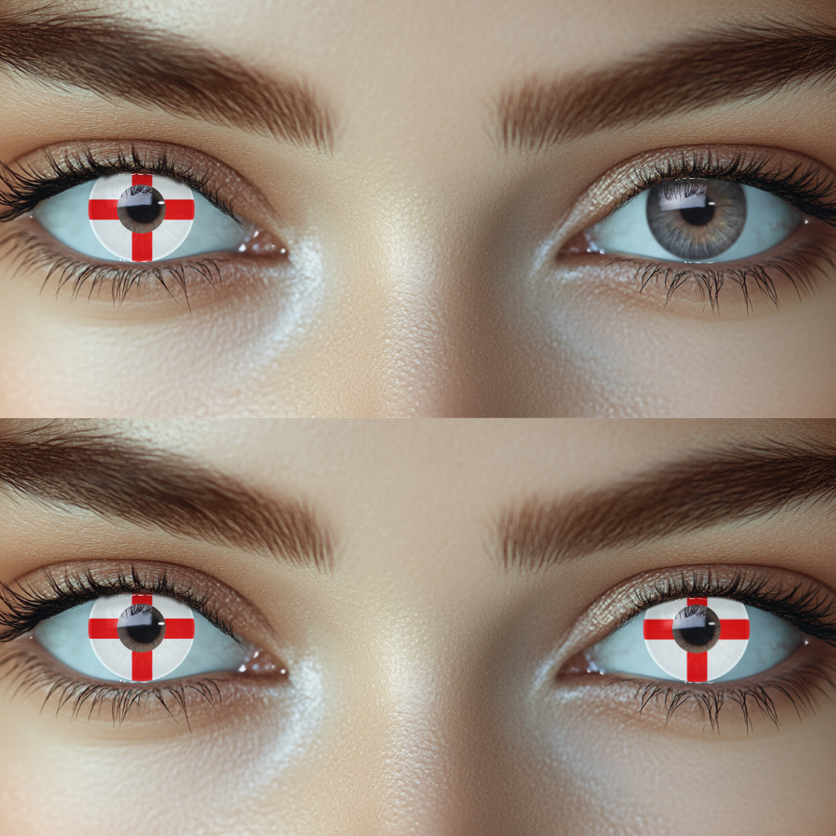 English Flag Colored Contact Lenses