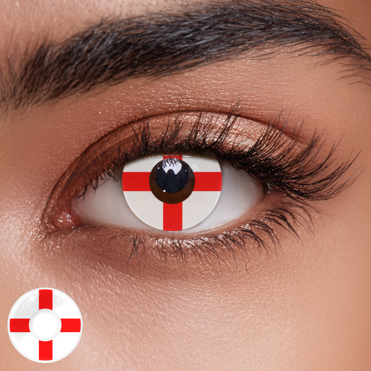 English Flag Colored Contact Lenses