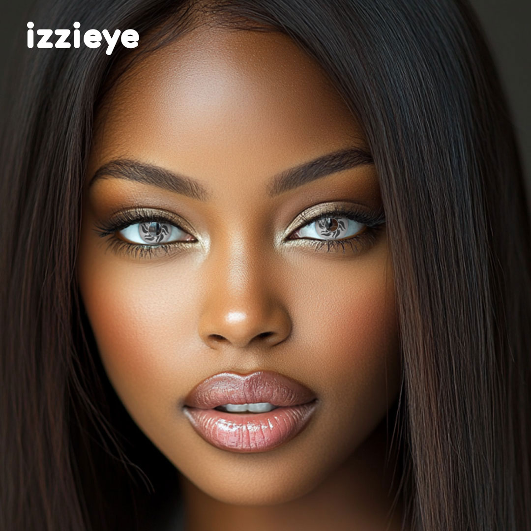 Tribal Tattoo Black-White Colored Contact Lenses