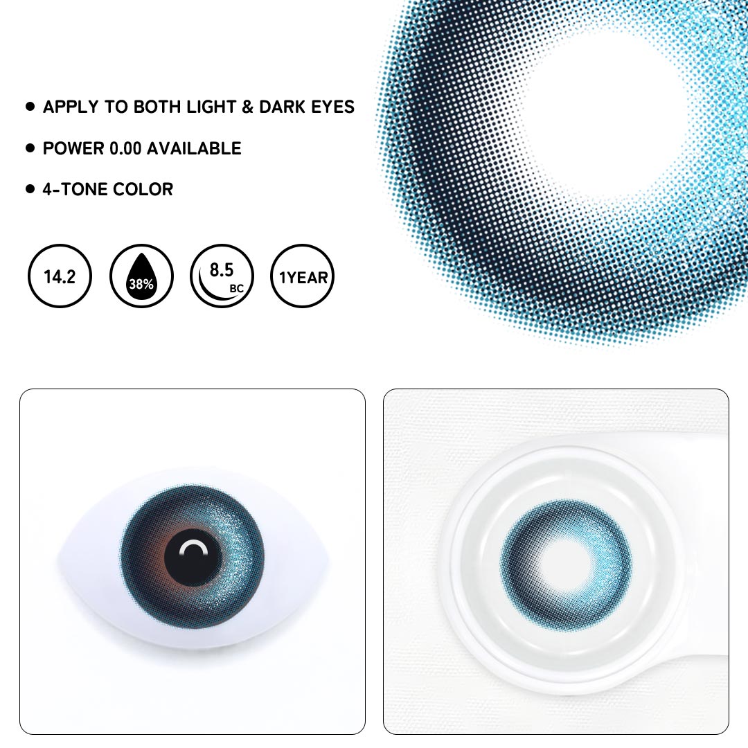 Twinkle Gaze Blue Prescription Colored Contact Lenses