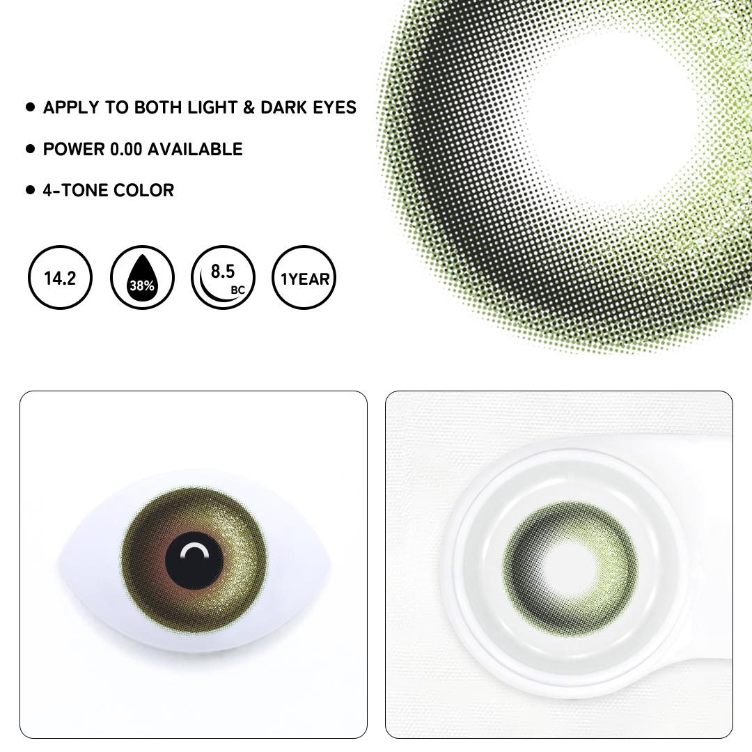 Twinkle Gaze Green Prescription Colored Contact Lenses